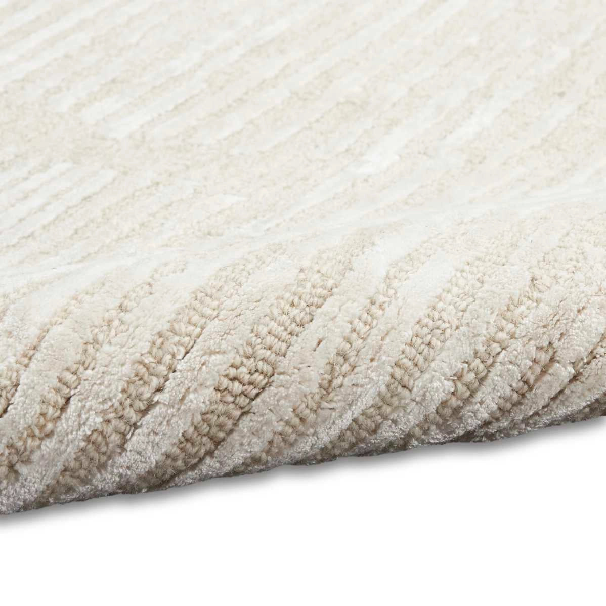 Delilah Ivory Silky Luxcelle & Wool Area Rug