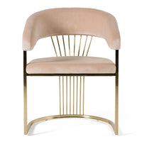 Adelpha Beige Velvet with Polished Gold Dining Chair (Small) - Luxury Living Collection