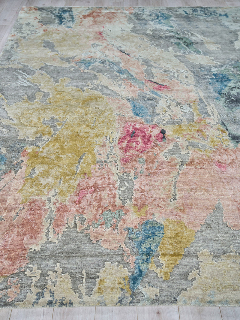 Audrina Silver/Blush Artist's Area Rug