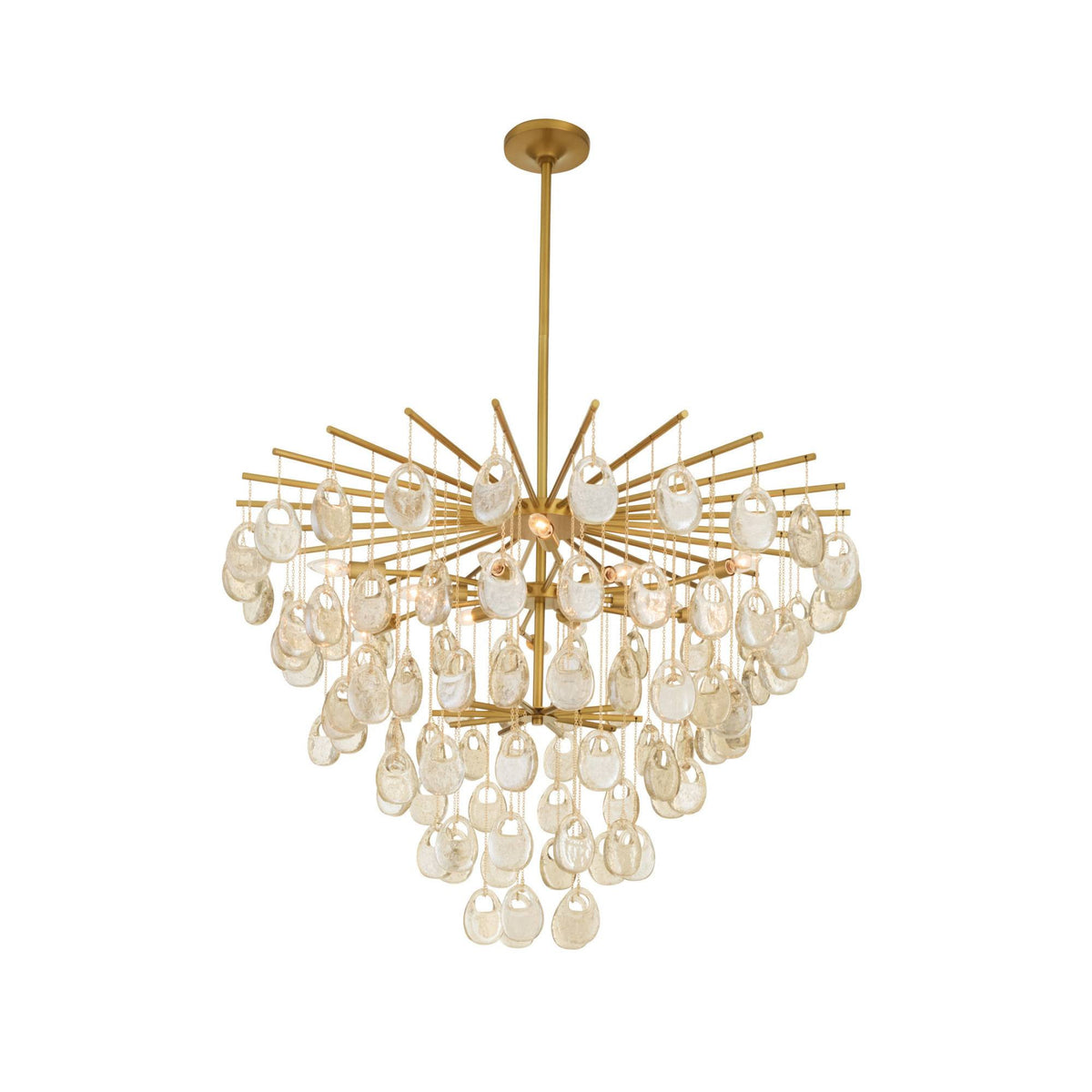 Jacqueline 42" Amber Seeded Glass Large Chandelier