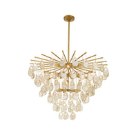 Jacqueline 42" Amber Seeded Glass Large Chandelier