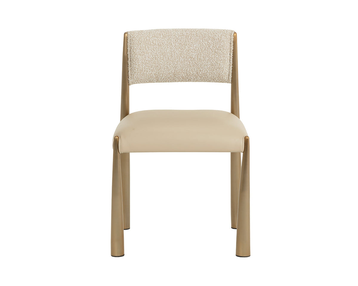 Bayard Oatmeal & Antique Brass Dining Chair (Set of 2)