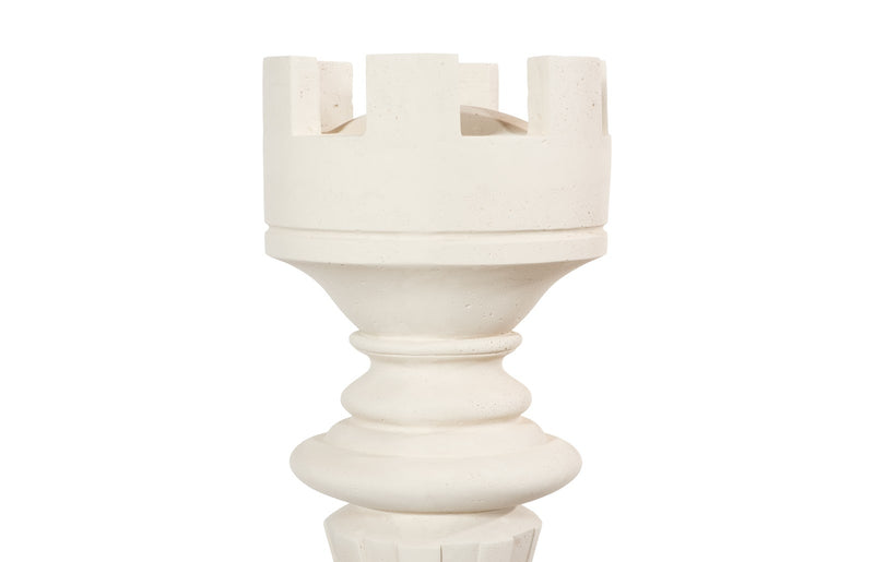 Chess White Rook Cast Stone Sculpture (Indoor or Outdoor)