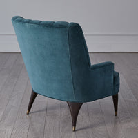 Channel Dragonfly Blue Velvet Accent Chair