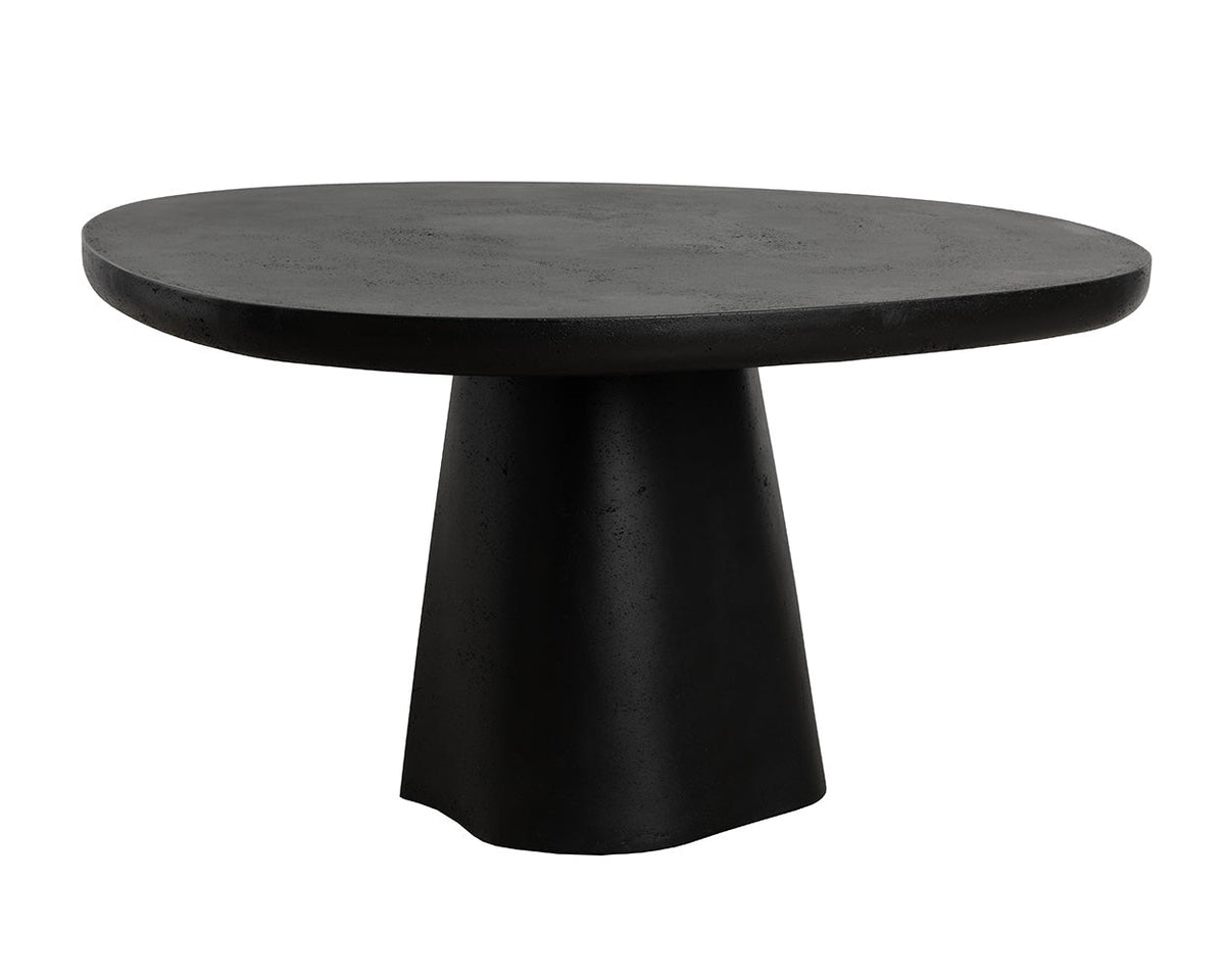 Celica 55" Matte Black Concrete Indoor/Outdoor Dining Table