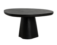 Celica 55" Matte Black Concrete Indoor/Outdoor Dining Table