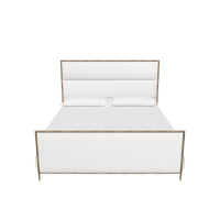 Yasmine Alabaster Performance Fabric & Antique Brass King Bed