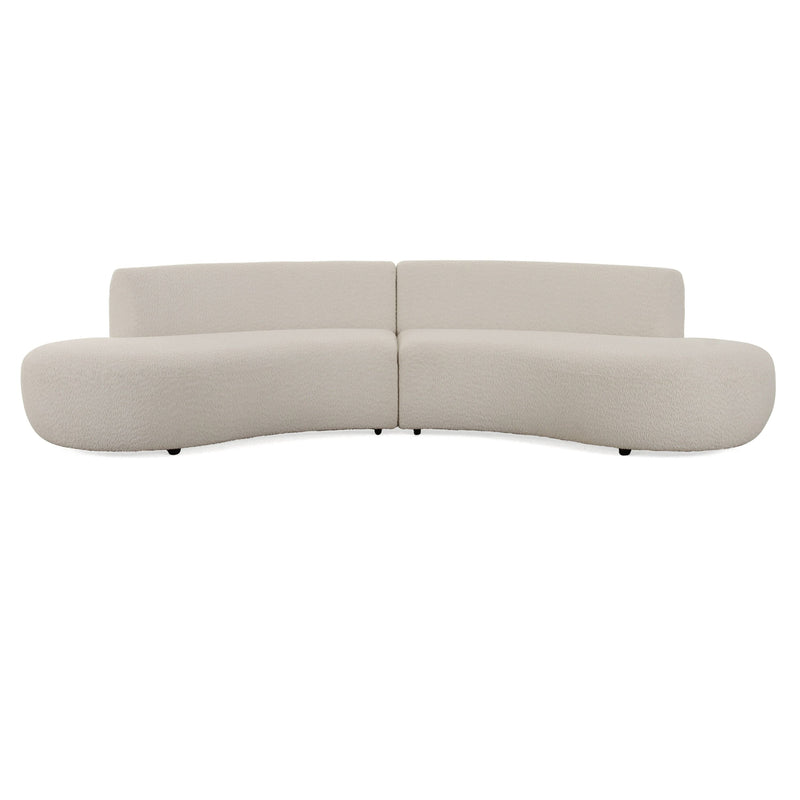 Estella Modern Off-White Curved Sectional Sofa