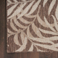 Annaleisa Indoor/Outdoor Mocha Leaves Area Rug - Elegance Collection