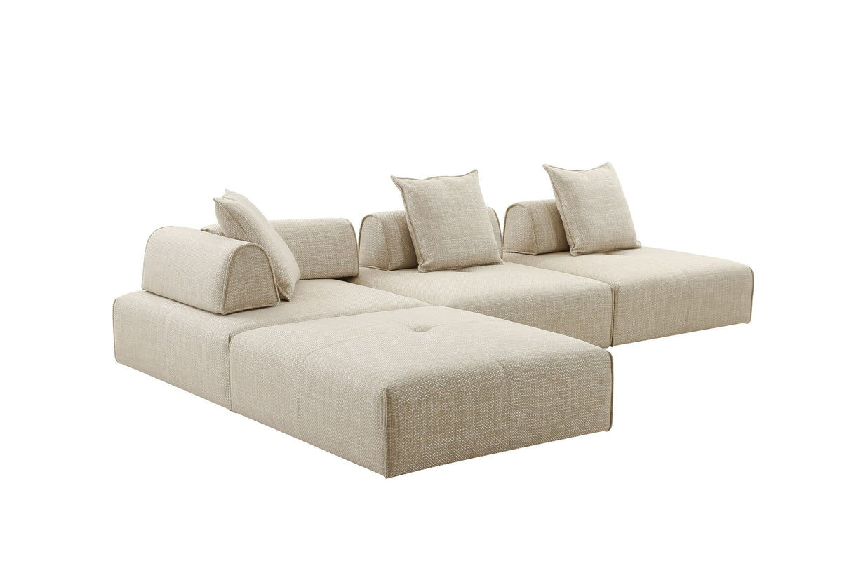 Eliza Modern Modular Beige Armless Seat