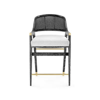 Eden Black & Natural Linen Counter Stool
