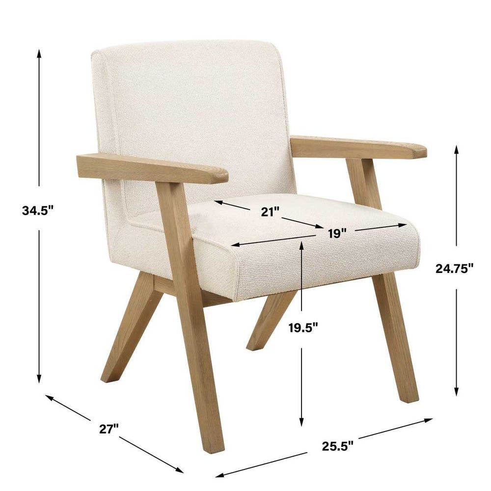 Marigold Snow & Oak Dining Arm Chair