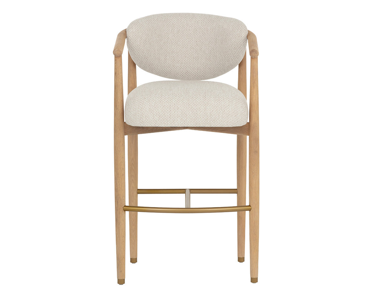 Sigrid Oatmeal Upholstered Oak Bar Stool