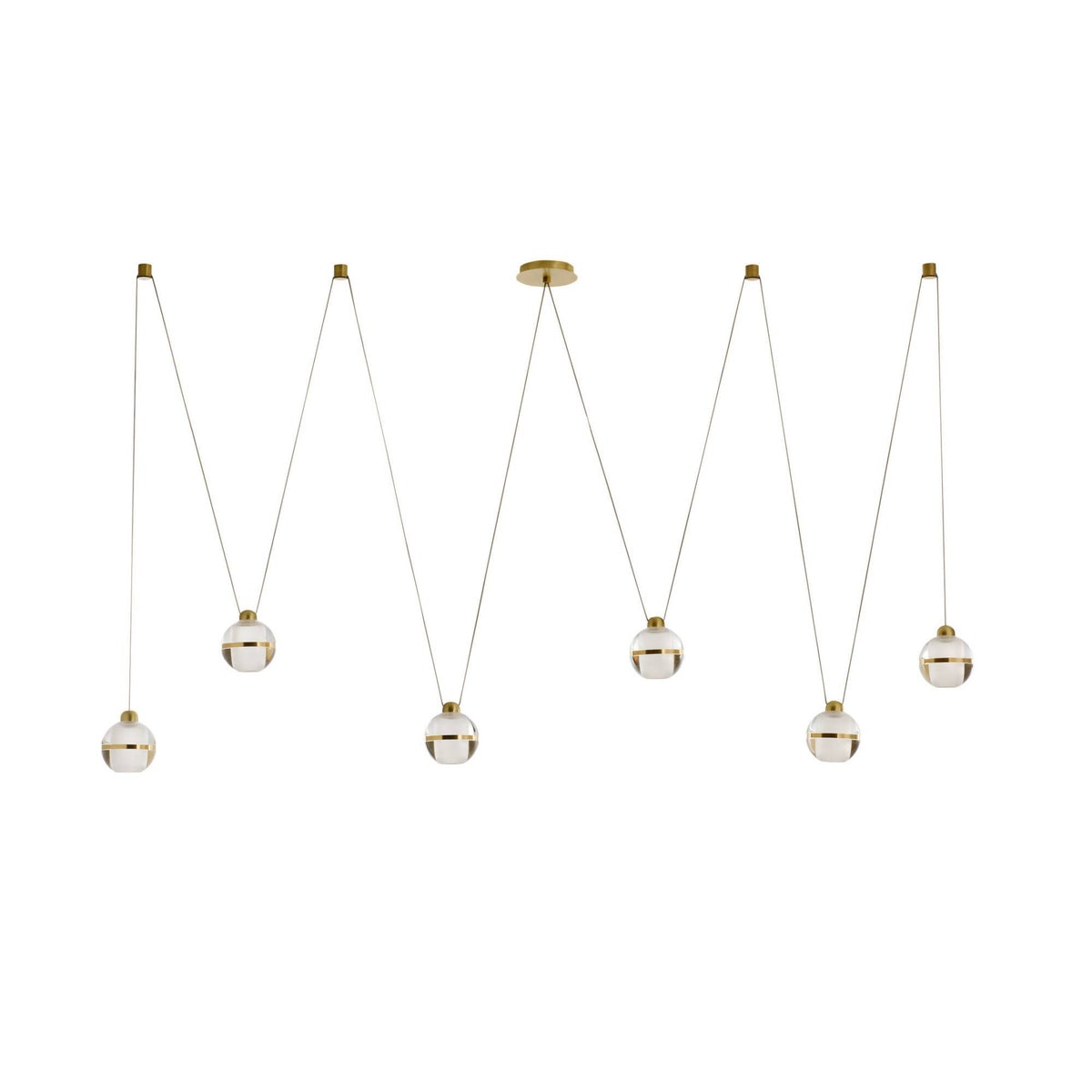 Noble 82" Crystal & Antique Brass Multi-Drop Chandelier