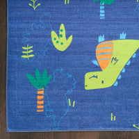 Dinosaurs Navy Multicolour Area Rug