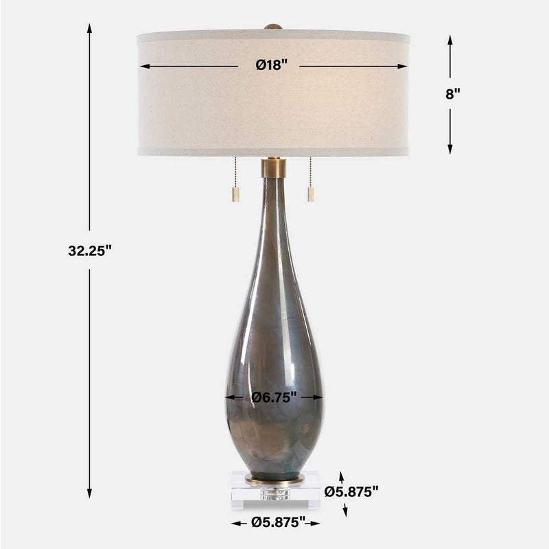 Modern Smoke Grey & Gold Table Lamp