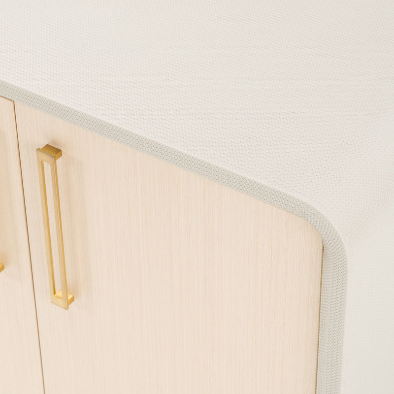 Yvette Modern Beige Leatherette & Gold Buffet
