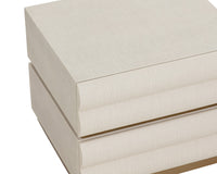 Subira Cream Faux Leather & Wood, Gold Nightstand