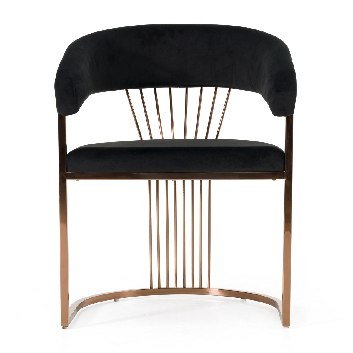 Adelpha Black Velvet and Rosegold Dining Chair