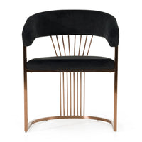 Adelpha Black Velvet and Rosegold Dining Chair