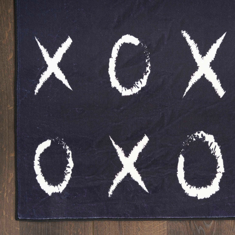 XO Black Area Rug