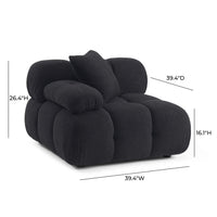 Vogue Black Performance Vegan Shearling Modular Corner Chair