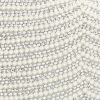 Effie Ivory Silver Bead & Pearl Throw Pillow (2 Sizes Available)