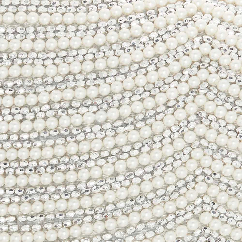 Effie Ivory Silver Bead & Pearl Throw Pillow (2 Sizes Available)