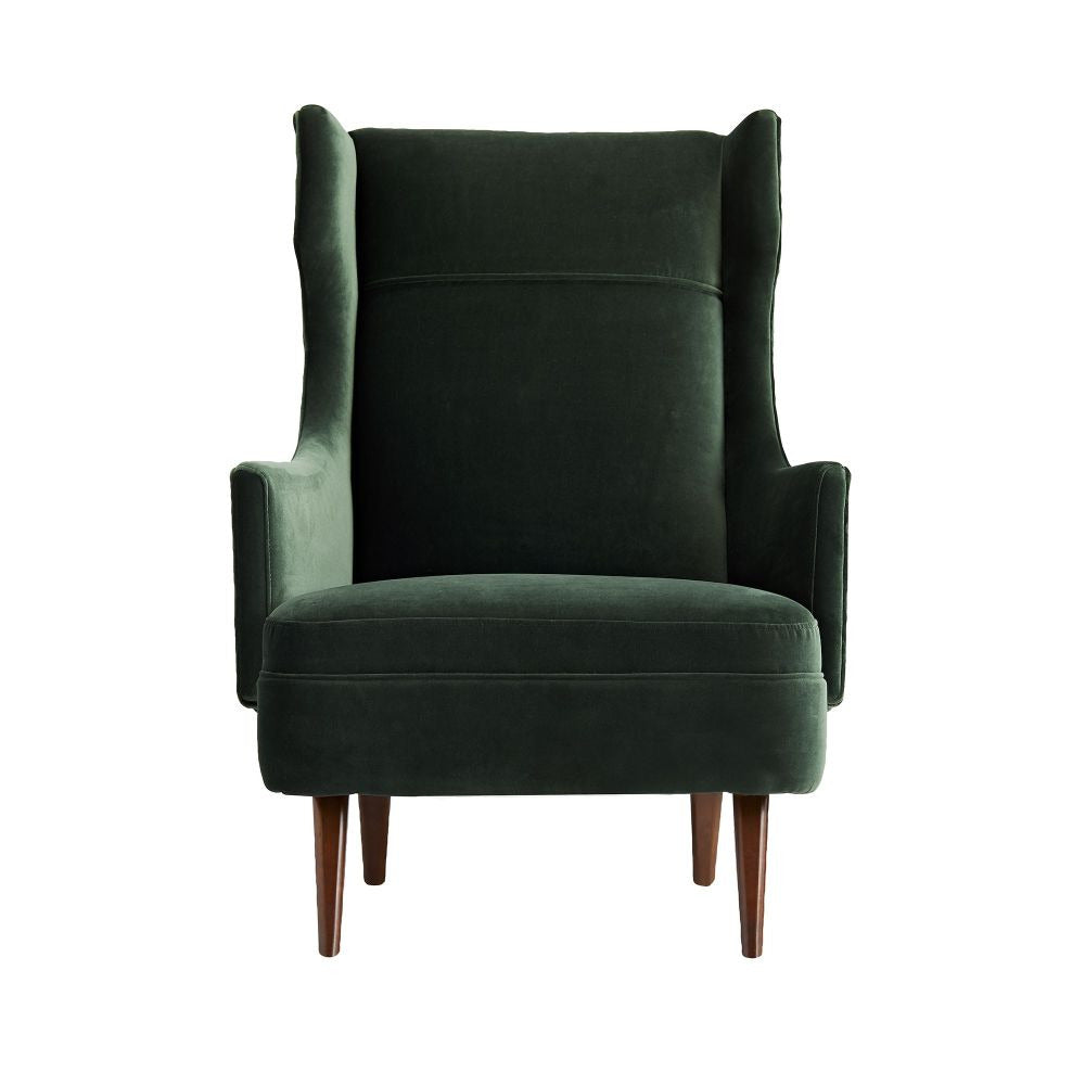 Cashton Forest Velvet Wing Chair