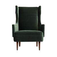 Cashton Forest Velvet Wing Chair