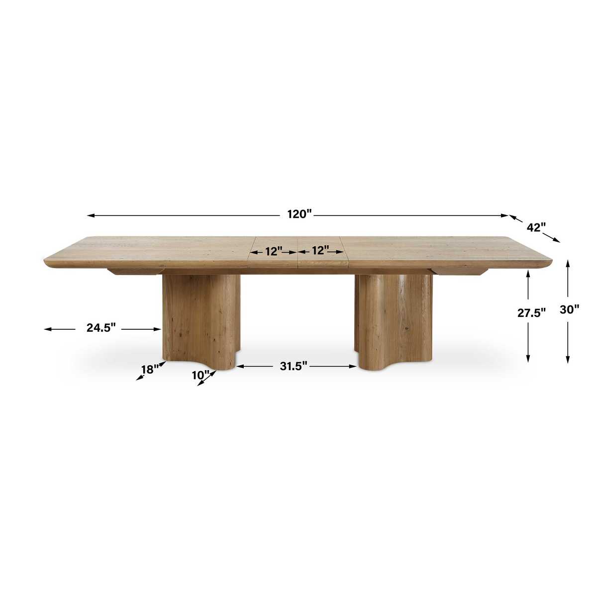 Magnolia 96" - 120" Dining Table (With Two Leaves)