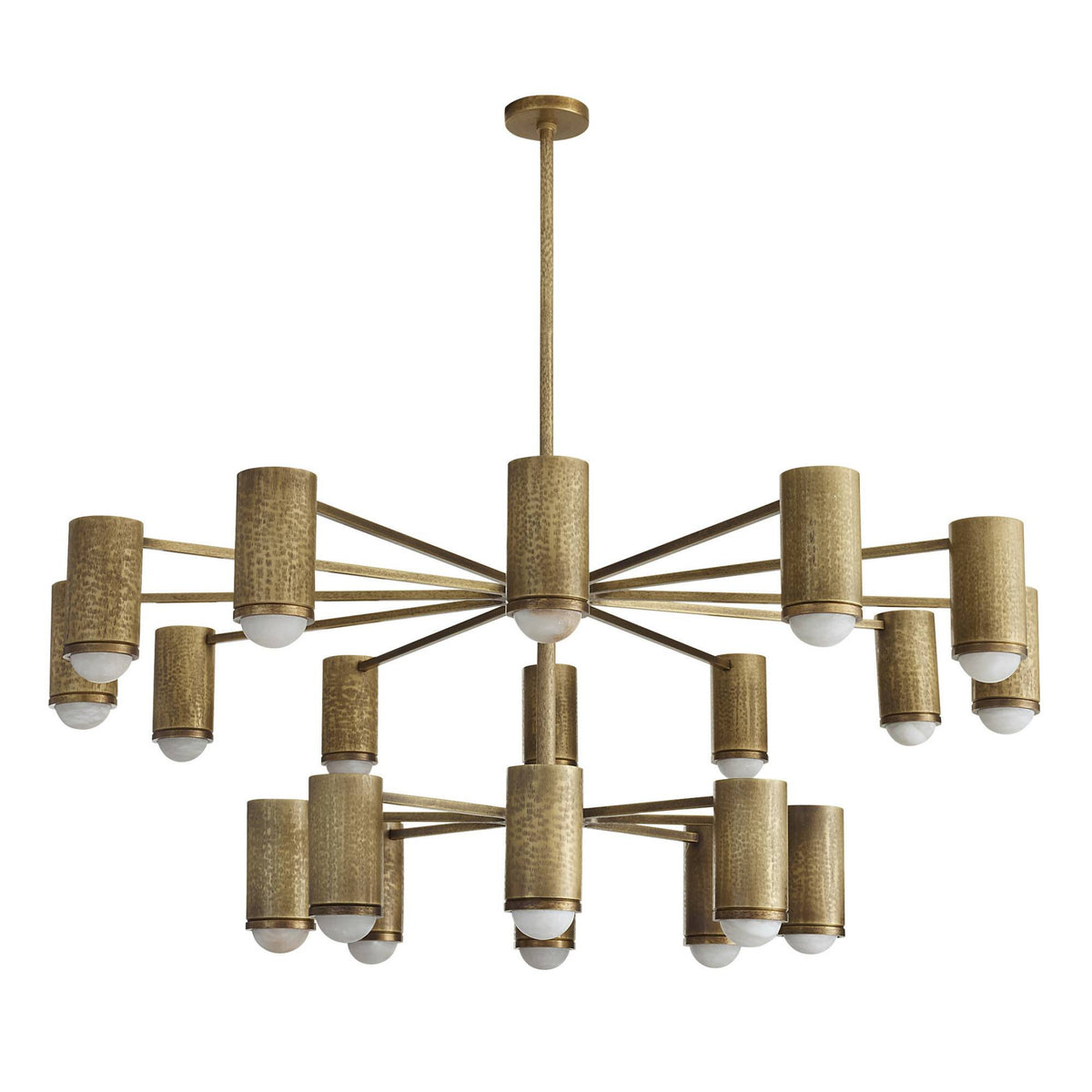 Loryn 52" Antique Brass Iron shades Chandelier