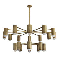 Loryn 52" Antique Brass Iron shades Chandelier