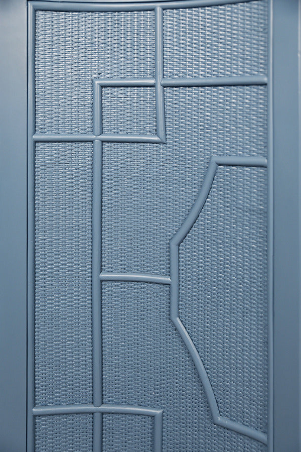 Cove 58" Capri Blue Rattan Overlay Cabinet