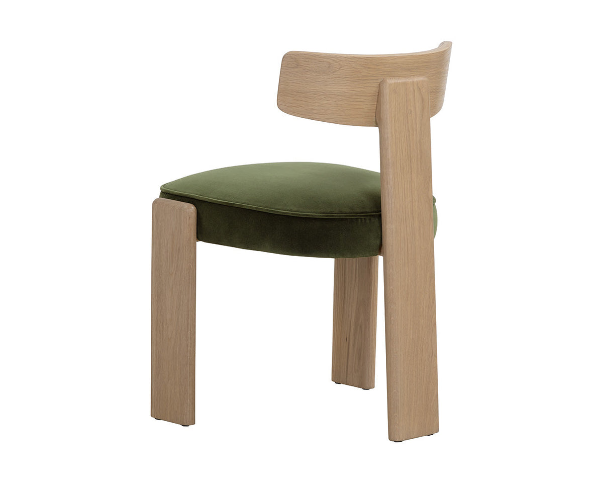 Horton Rustic Oak & Forest Green Dining Chair (Set of 2)
