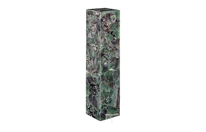 Onyx Purple Square Flourite Pedestal Lamp