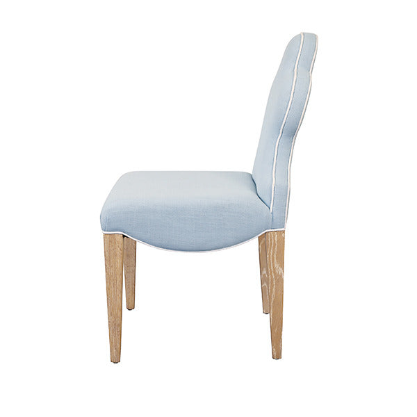 Fischer Light Blue Performance Linen Dining Chair