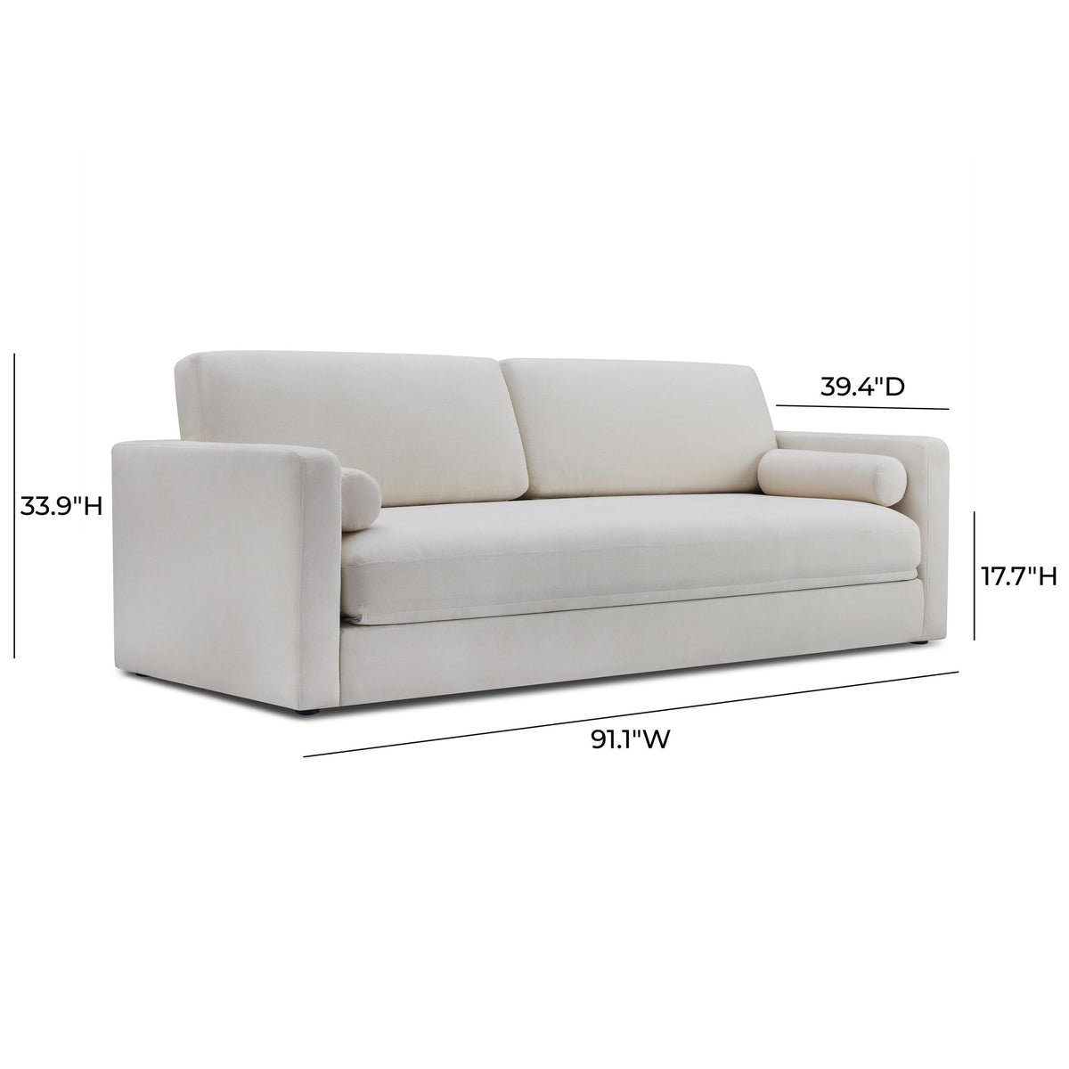 Reese 91" Cream Upcycled Performance Linen Sofa Bed