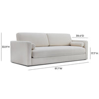 Reese 91" Cream Upcycled Performance Linen Sofa Bed