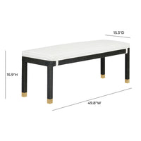 Arimo Black Woven Rattan Bench