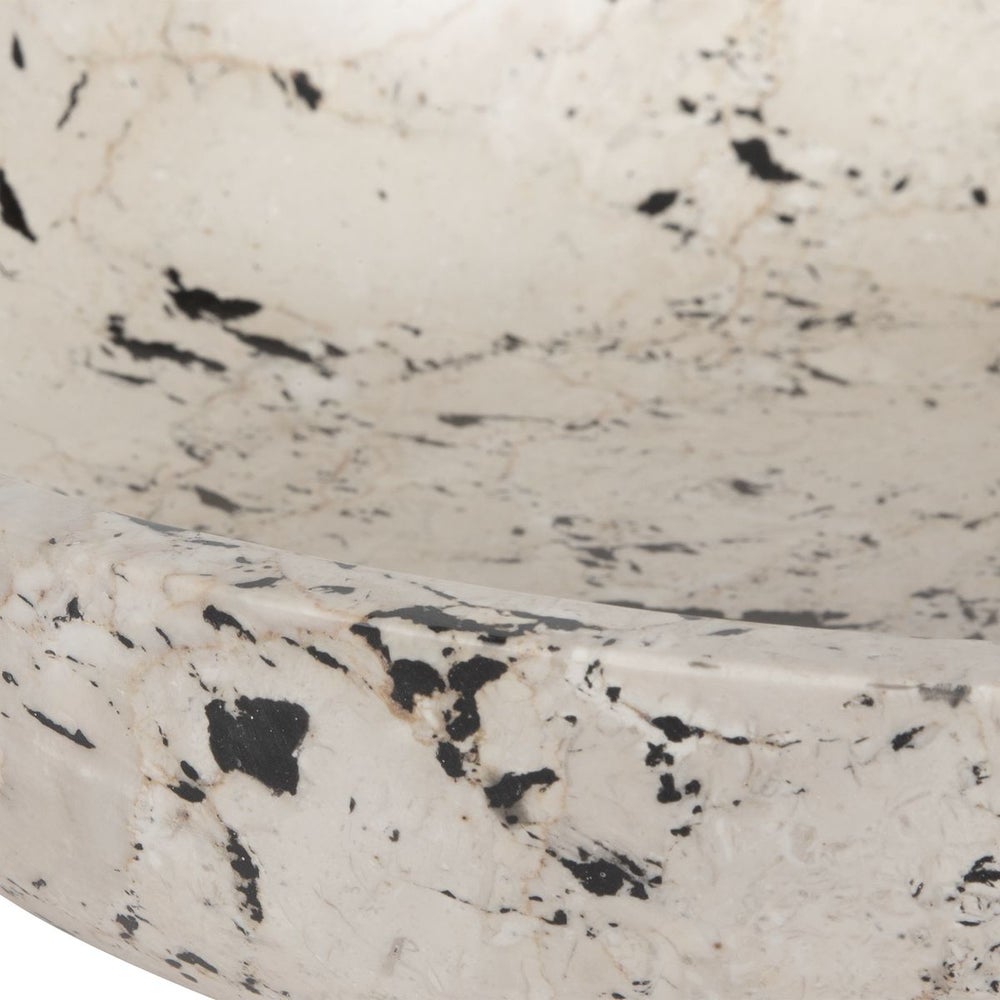 Modern White & Black Limestone Bowl