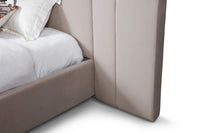 Loupe Modern Grey Velvet Bed