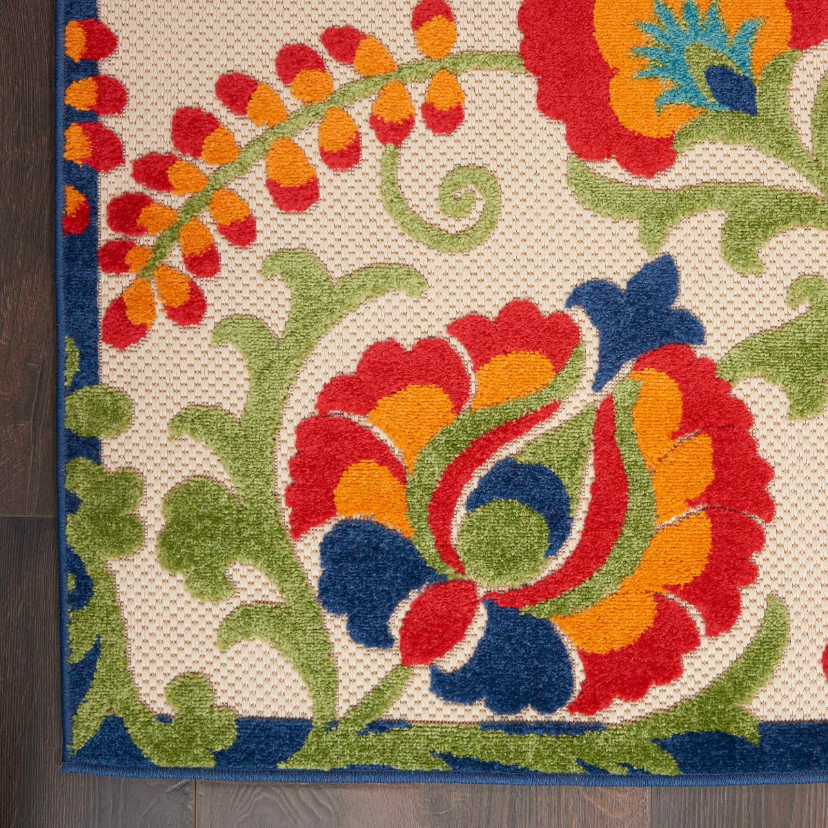 Annitra Indoor/Outdoor  Multicolor Summer Blosoms Area Rug - Elegance Collection