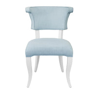 Oceane Light Blue Performance Linen & White Dining Chair
