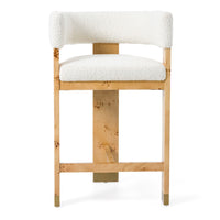 Bernadette Modern Cream & Burl Counter Stool