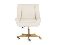 Mirian Alabaster Performance Fabric & Gold Desk Chair