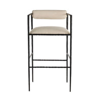 Musa White Performance Fabric Bar Stool