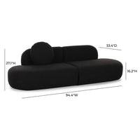 Sofie 94.4" Black Performance Boucle Sectional Sofa