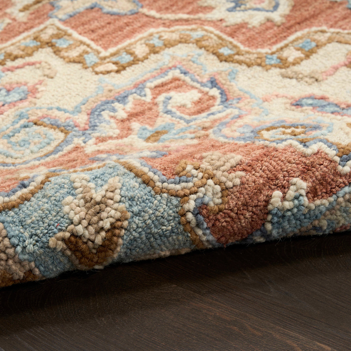 Goldie Rust Ivory Wool Persian Style Area Rug