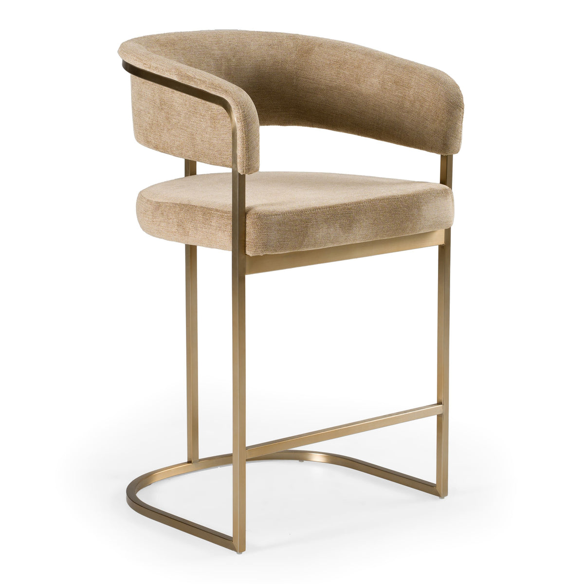 Villa Modern Brown & Antique Brass Counter Stool